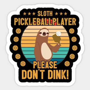 Funny Pickleball Player Gift Sloth Sticker